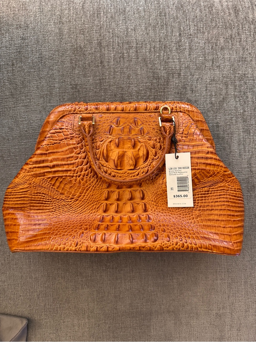 NWT Brahmin Bristol Satchel in Dark Rum Melbourne